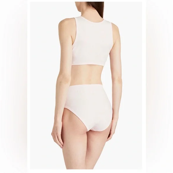 GANNI Embroidered Organic Cotton Jersey 2 High Rise Briefs - Women’s Sizes M & L